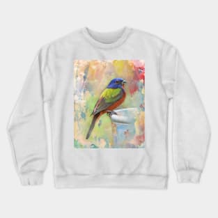 Painted Bunting Bird Crewneck Sweatshirt